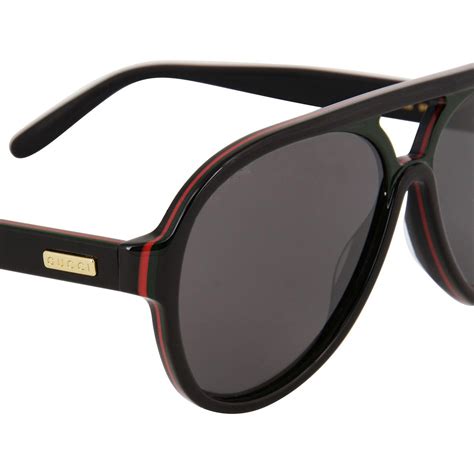 gucci black leather aviator sunglasses|Gucci sunglasses men's aviator.